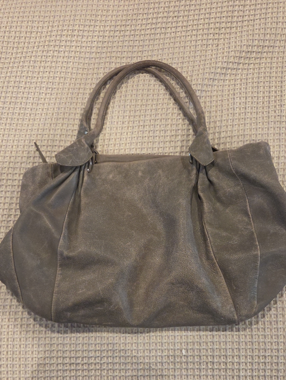 Furla Classic Gray Leather Tote Handbag